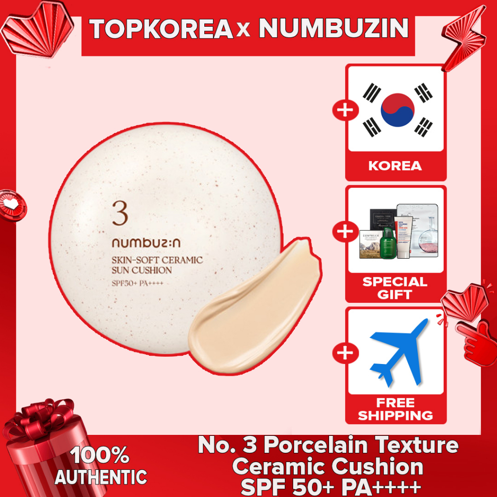 Numbuzin Não . Almofada De Cerâmica Com 3 Texturas De Porcelana Fps 50 + PA + 20g/TOPKOREA/Envio Da