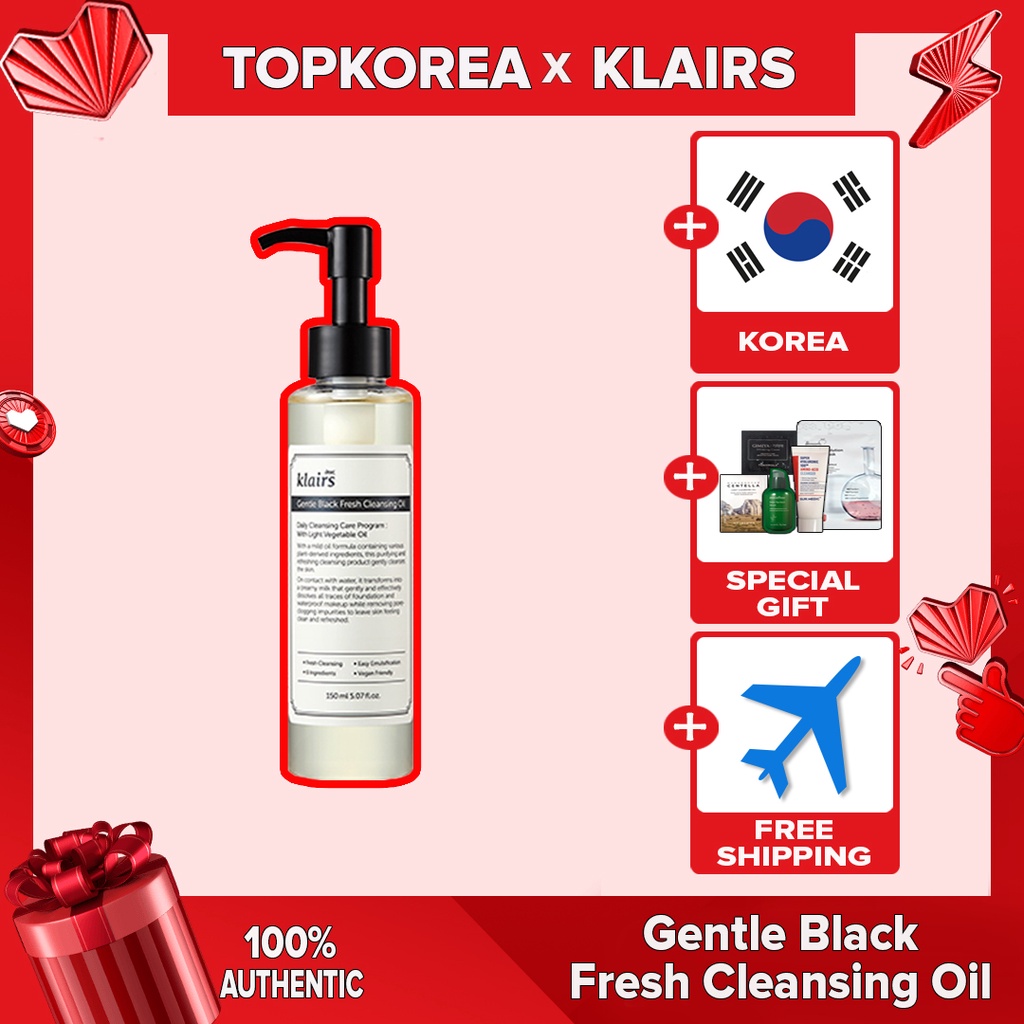 Klairs Novo Óleo De Limpeza Suave Preto Fresco 150ml/TOPKOREA