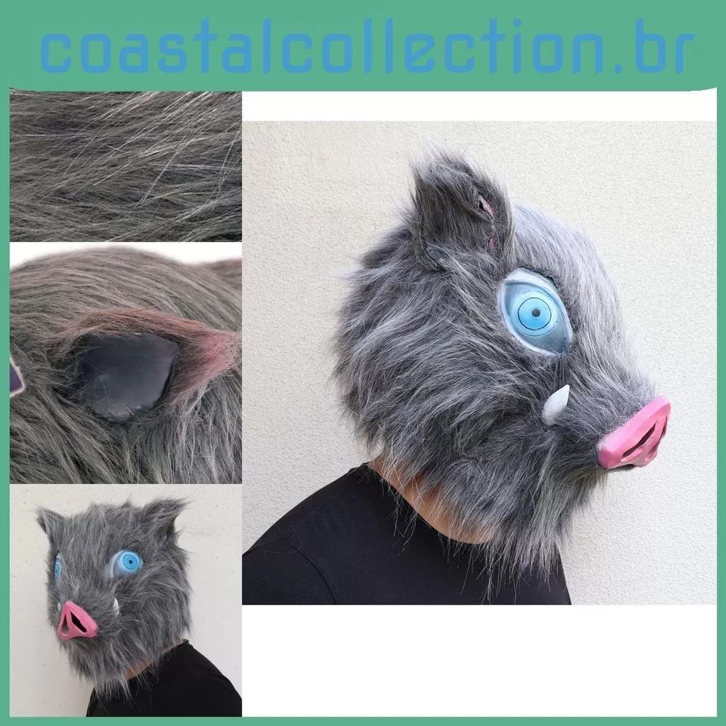 Caçador De Halloween : Demônio Kimetsu No Yaiba Hashibira Inosuke Máscara De Porco Cosplay Cos