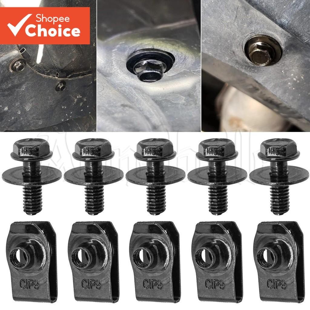 10Pcs Fender Retainer-Clip Fixação de Pára-Choques Parafusos Metálica para Carros e Motocicletas