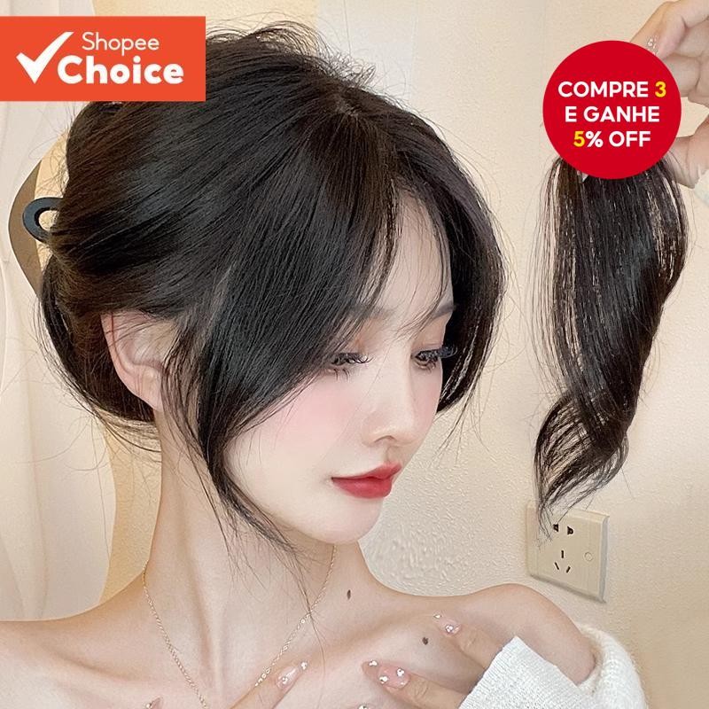 Bonito Franja Peruca Peça Invisível Sem Costura Extensão De Cabelo Clipe De Lateral Para Mulheres Pr