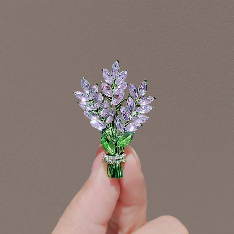 Broche de Lavanda Cristal Fixo Acessórios de Roup