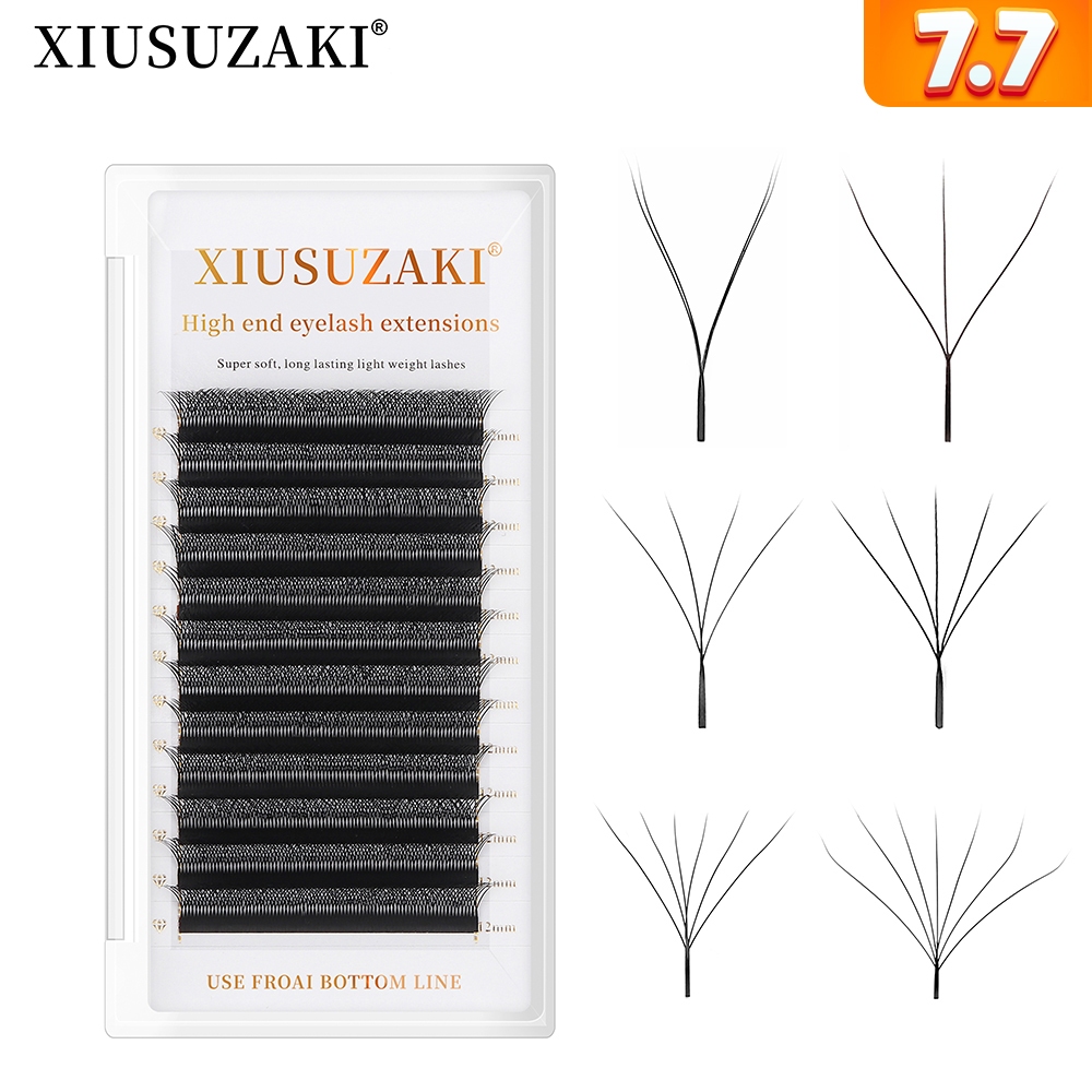 XIUSUZAKI Cílios yy 3D 4D 5D 6D 7D 8D W Floração Automática Premade Volume Brasileiro Naturais Para