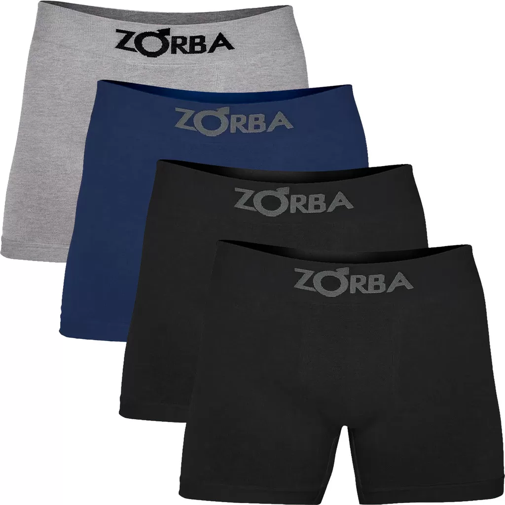 Kit 4 Cuecas Algodão Sem Costura Box Boxer Masculina Confortável Zorba