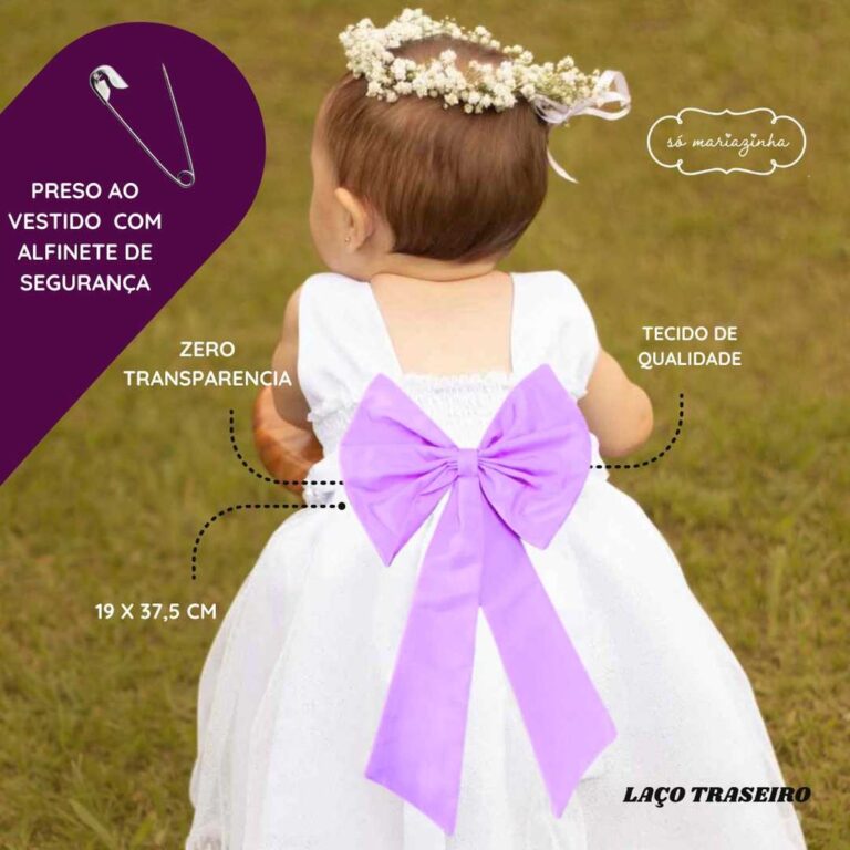 Laço LILAS Para Vestido Decoração Acessório De