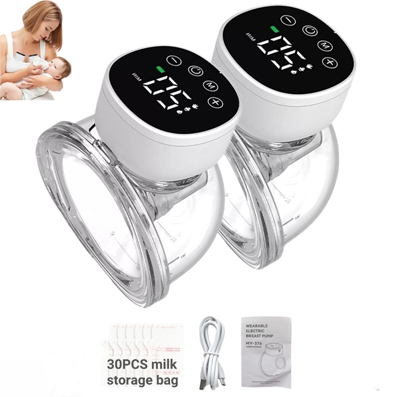 Bomba Tira Leite Vestível-Carregamento Usb Mãos-Livres De Silicone Sem Bpa 3 Modos 15 Níveis De Trab