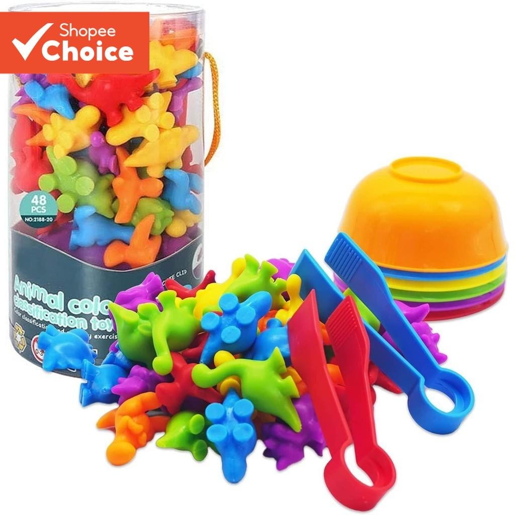 Brinquedos Matemáticos Montessori de Contagem e Seleção de Cores para Crianças