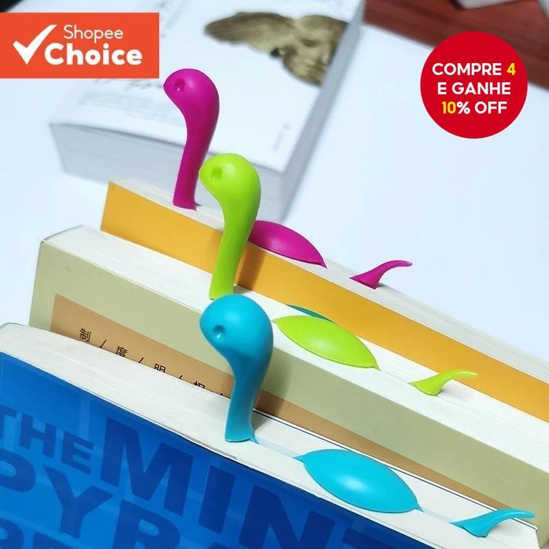 Marca páginas criativo do monstro do Lago Ness em pasta de página colorida para presente e material