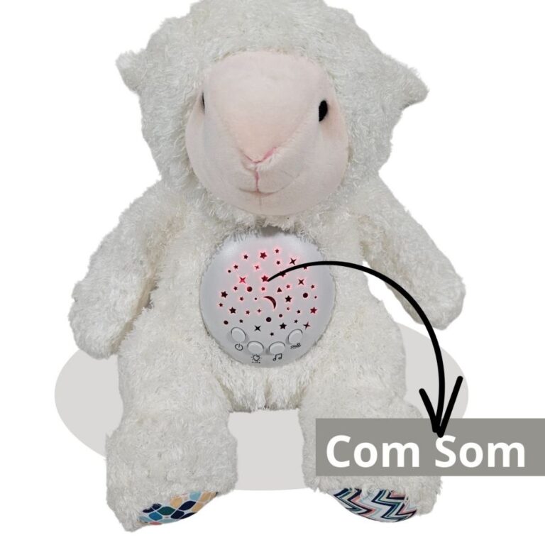 Brinquedo De Ninar Pelúcia Projetora Cordeirinho 