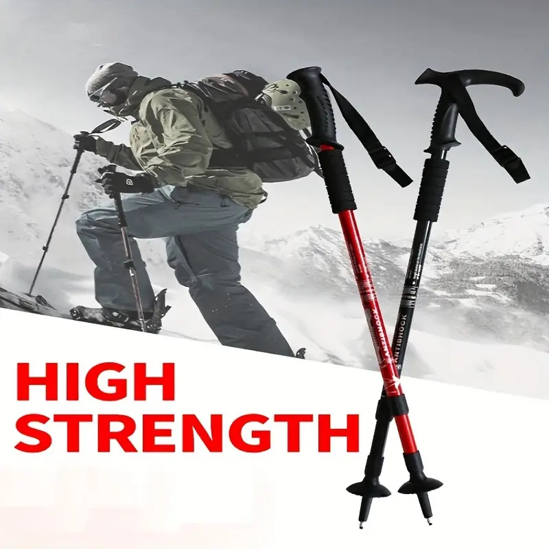 engala Bastão Para Caminhada E Trilha Ajustável Em Alumínio PRETO