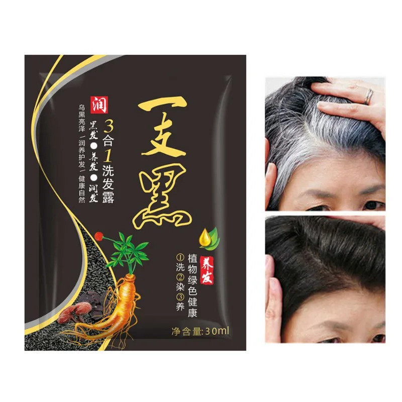 shampoo que pinta cabelo branco china Planta Natural Extrato De Ervas 3 Em 1 Creme De Tintura De Cab