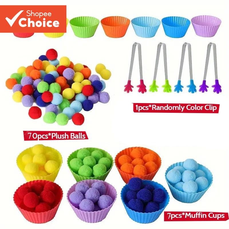 Montessori Auxiliares De Ensino Correspondência De Cores Educação Precoce Educacional Fuzzy Bola Bri