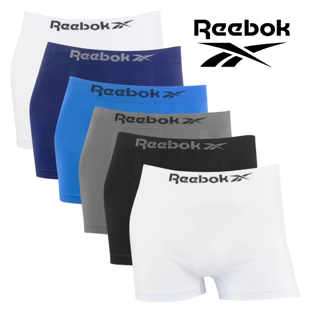 Kit 6 Cuecas Boxer Reebok Masculina Original Lisa Microfibra