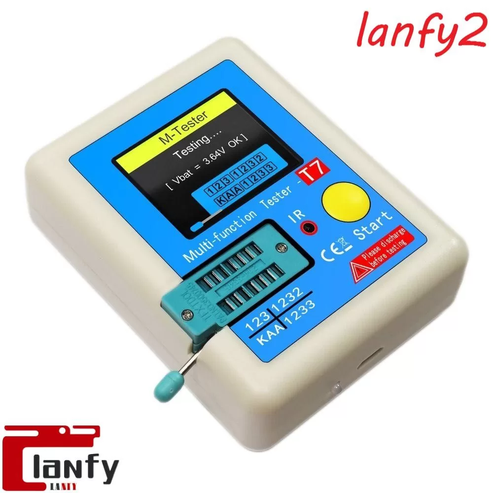 Medidor De Transistor LANFY , Testador De Resistência De Display Colorido LCR-T7 Elétrico Multímetro