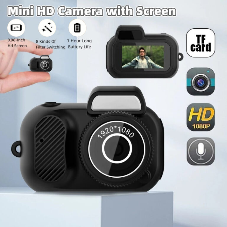Mini Câmera HD 1080p Com Tela LCD Interior Casa E