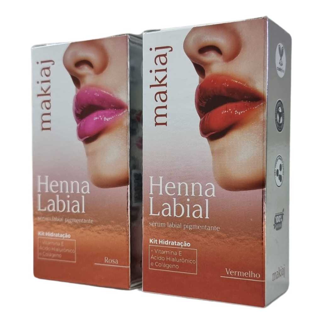 Henna Makiaj Labial Rosa ou Vermelha – Escolha seu