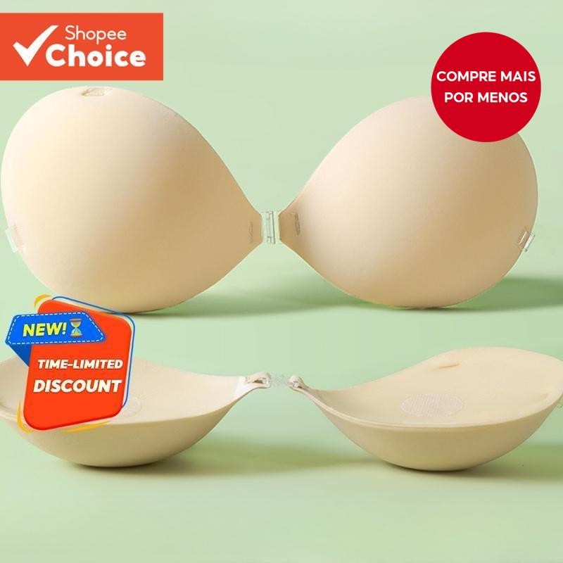 Sutiã Push-Up Grosso De 4 Cm-Copos Ovais De Silicone Para Levantamento E Modelagem Sem Alças