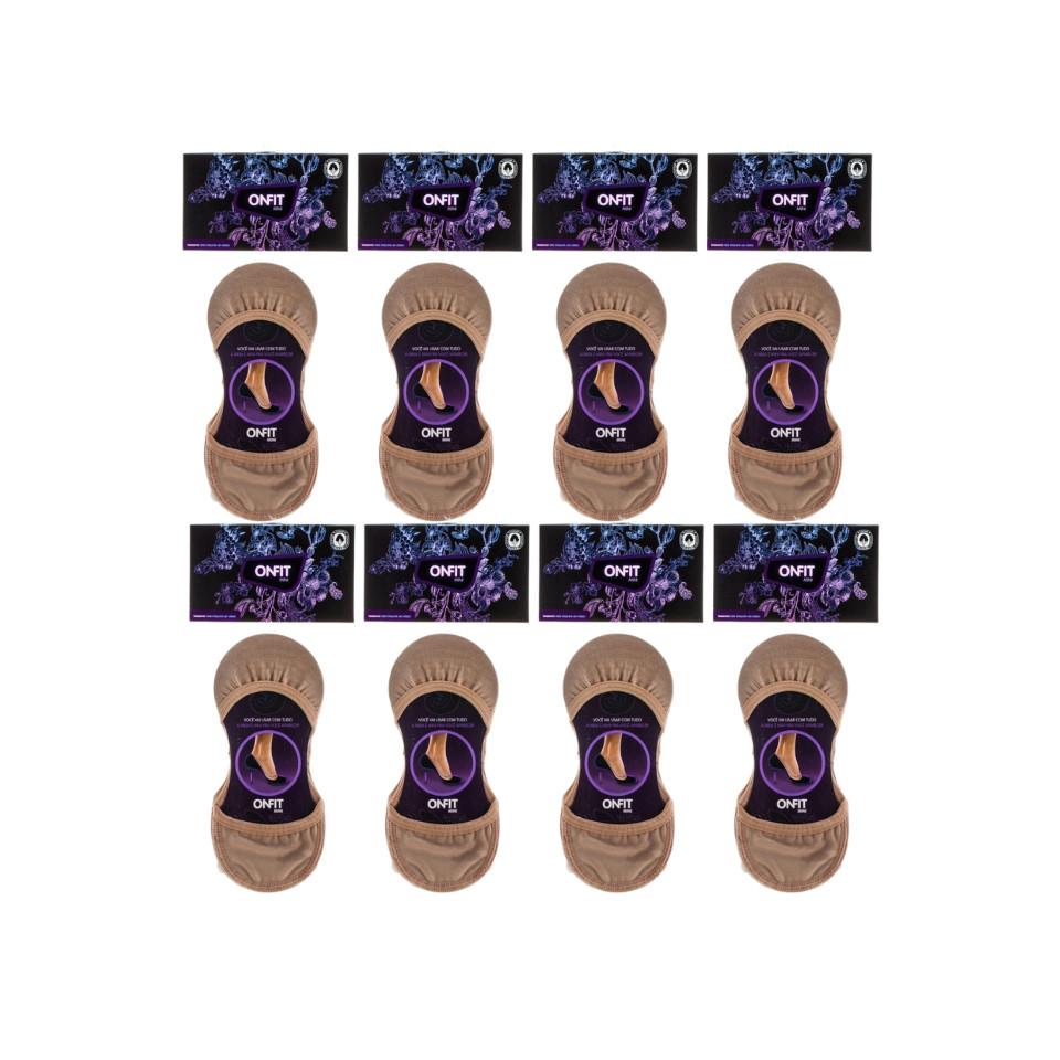 KIT MEIAS ONFIT MINI 6 PARES ALGODÃO NUDE BEGE TAM 33 34 35