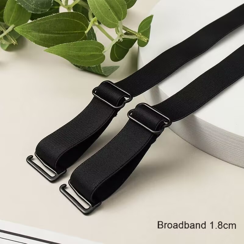 Alças De Sutiã Antiderrapantes De 1.8 Cm 1 Par-Pretas De Alta Elasticidade | Conforto Elástico