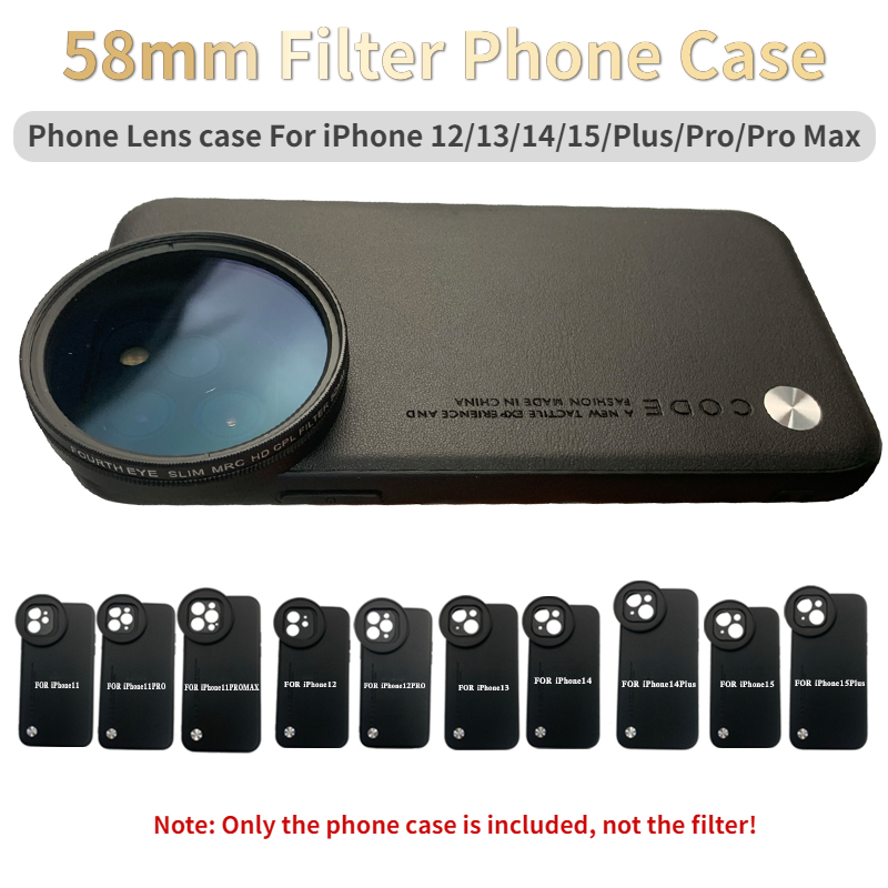 58MM Interface De Rosca Filtro Anel Adaptador Caso Telefone Para Universal ZOMEI CPL VU Estrela Ipho