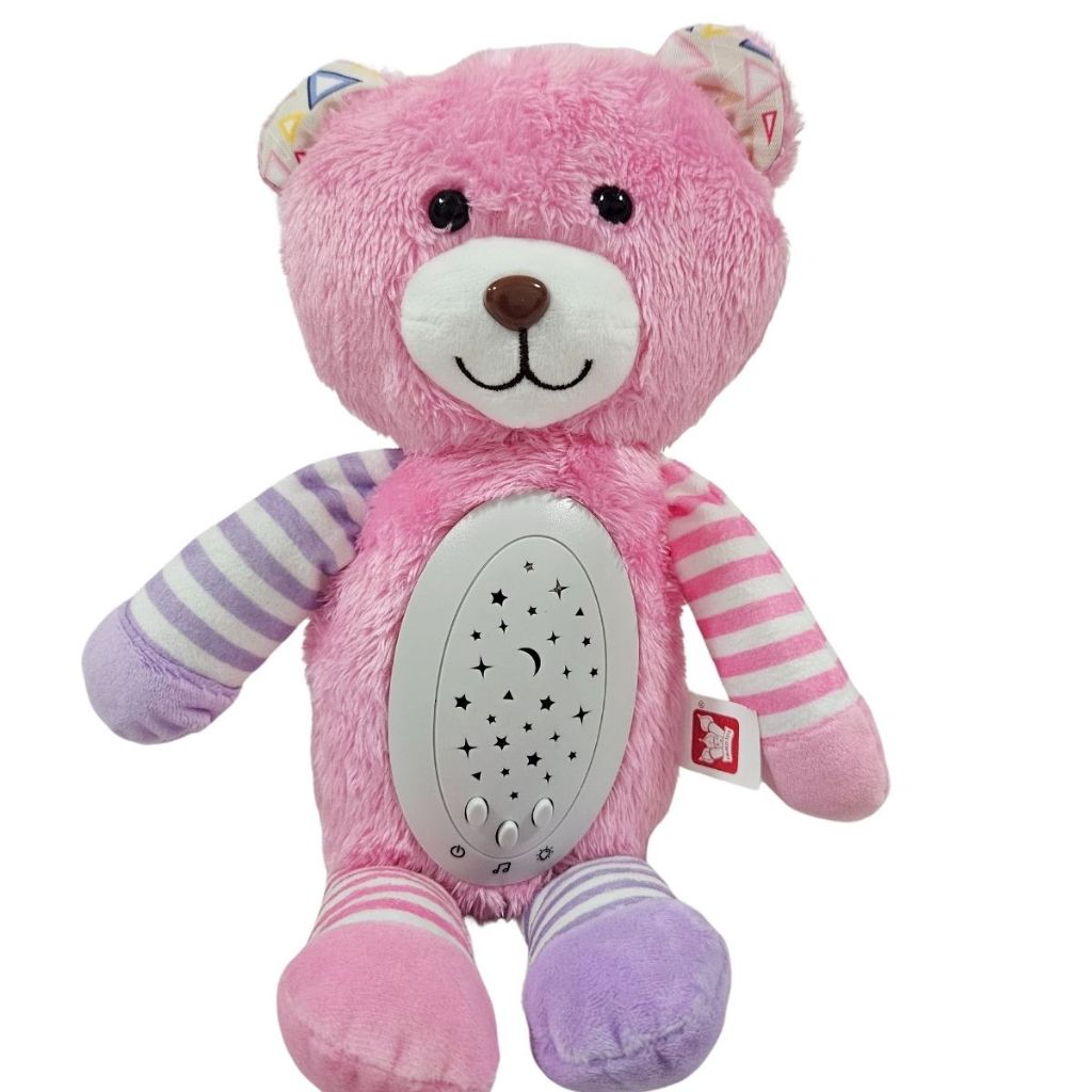 Brinquedo De Ninar Pelúcia Projetora Urso C/ Luz E Som – HK Brinquedos