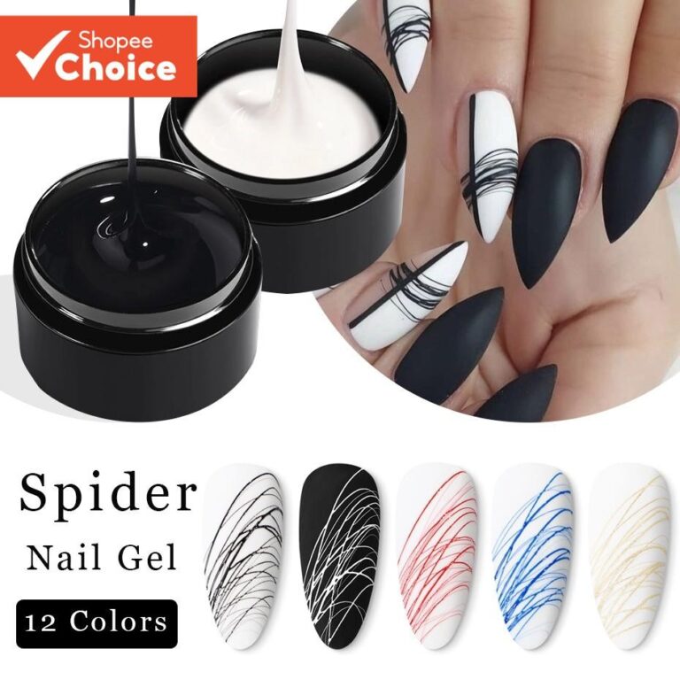 Gel Preto para Desenho de Unhas, Efeito Teia de Ar