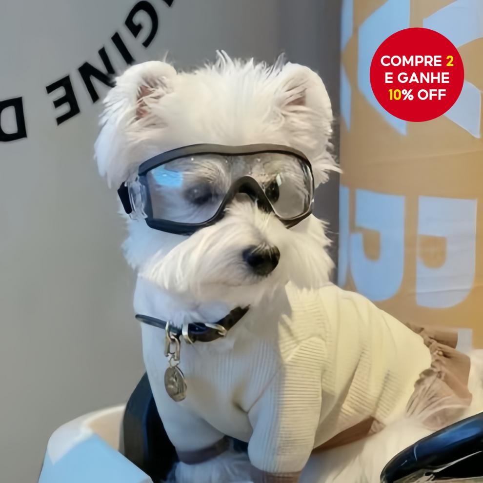Óculos transparentes para cães grandes, à prova dágua e vento, com proteção solar e UV.