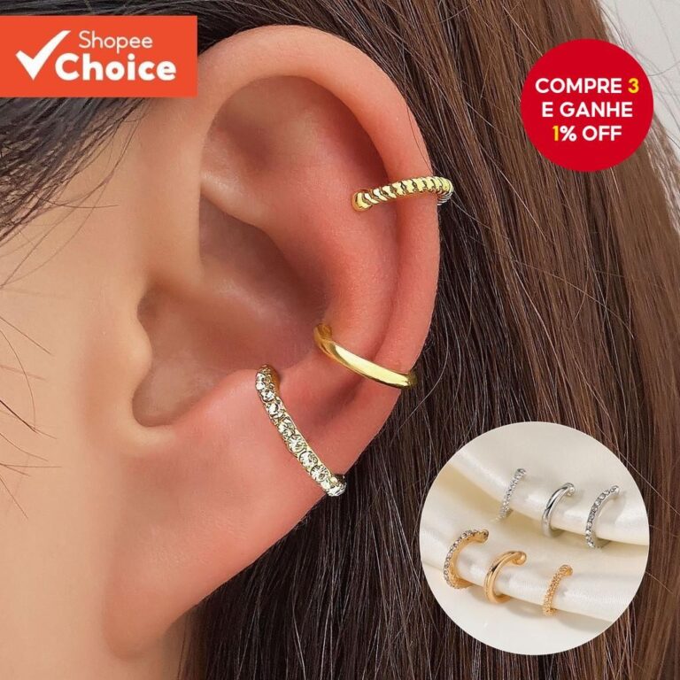 3 Unidades Minimalista Elegante Strass Em Forma De