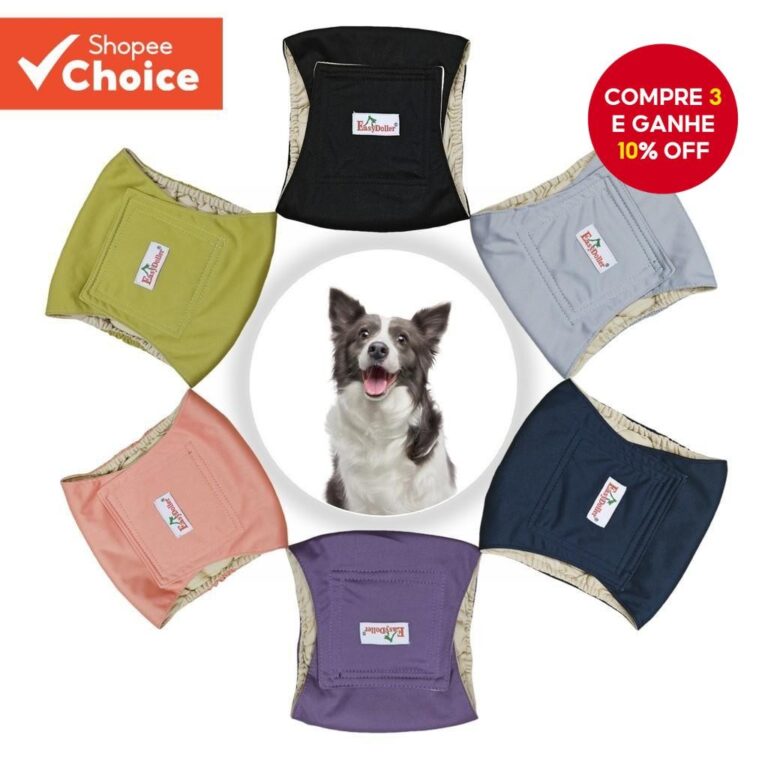 Fita Abdominal Lavável para Cães Machos – 