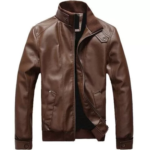 2025 Novo produto jaqueta de couro masculina Slim-
