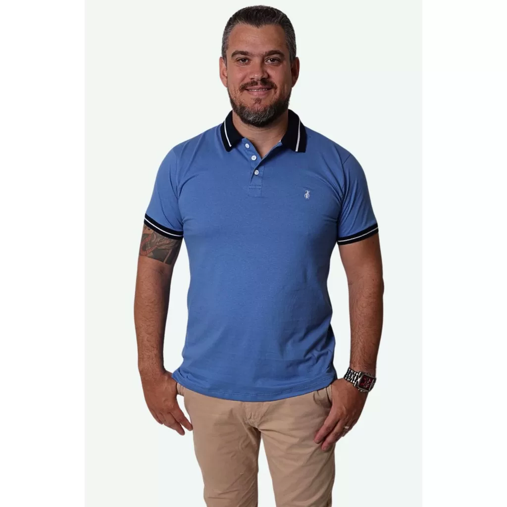 Camisa Polo Azul Celeste
