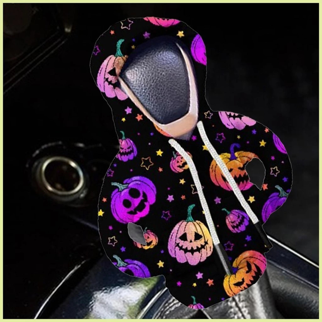 Halloween Funny Skeleton Gear Shift Knob Cover  Car Interior Decorative Hooded Accessory