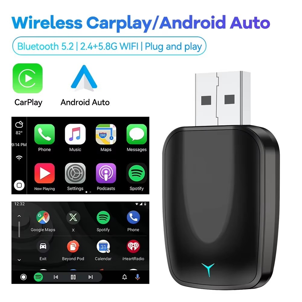 Adaptador CarPlay 2 Em 1 Com Fio Para Sem E Android Auto Plug E Play