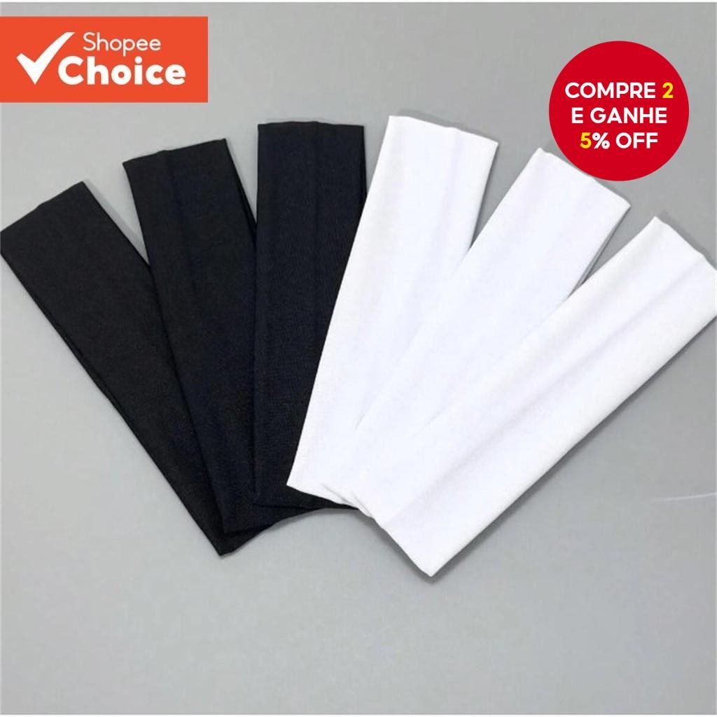 2 Unidades/6 Elegante E Simples Preto , Branco , Faixa De Cabeça Esportiva , Adequada Para Homens ,