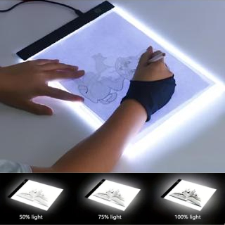 Mesa De Led Luz Branco Desenho Transposição A4 P
