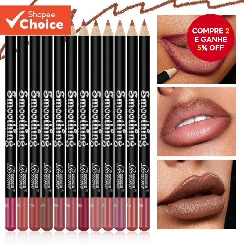 Conjunto De Delineador Labial De Doze Cores , De Longa Duração , À Prova De Manchas , Fácil De Aplic