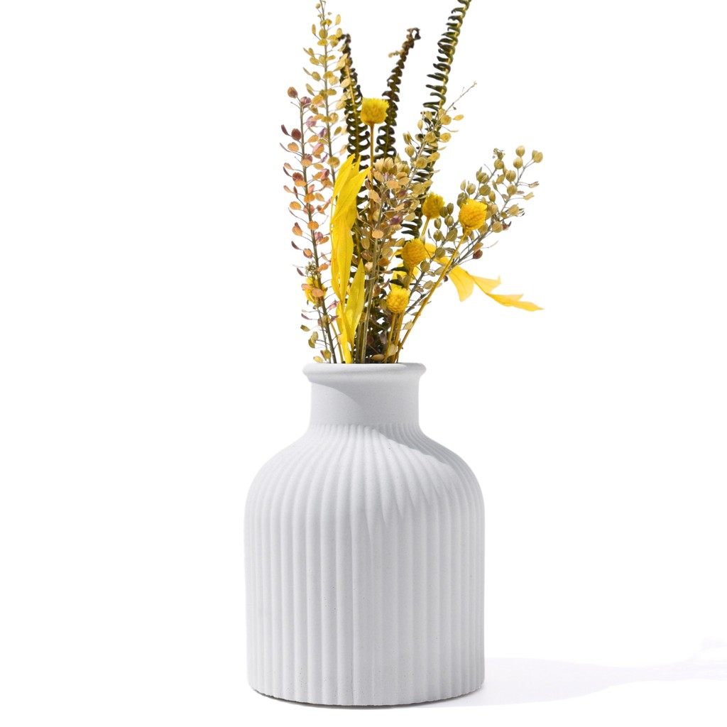 Mini Garrafa Listrada Clássica Artesanal 9,5x7cm Em Cimento