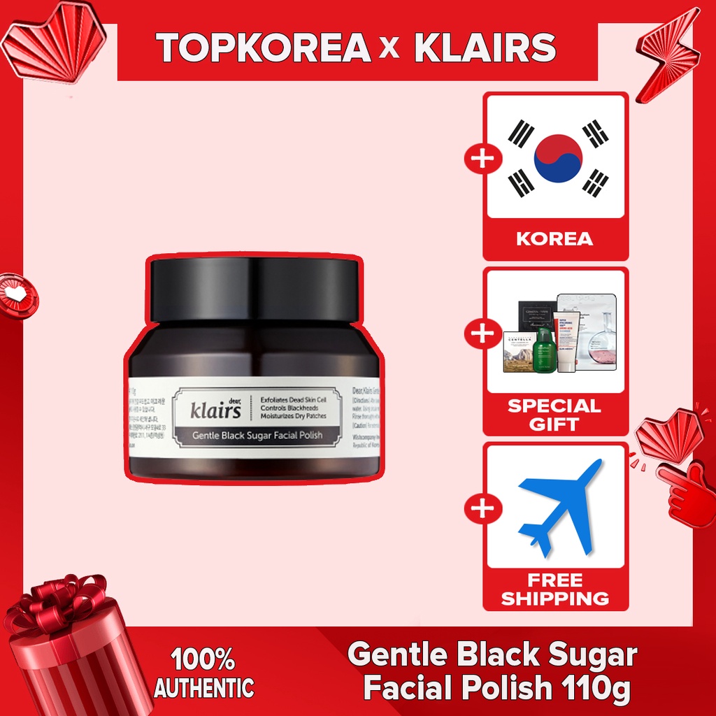 Klairs Esmalte Facial Suave Com Açúcar Preto 110g/TOPKOREA/Envio Da Coreia