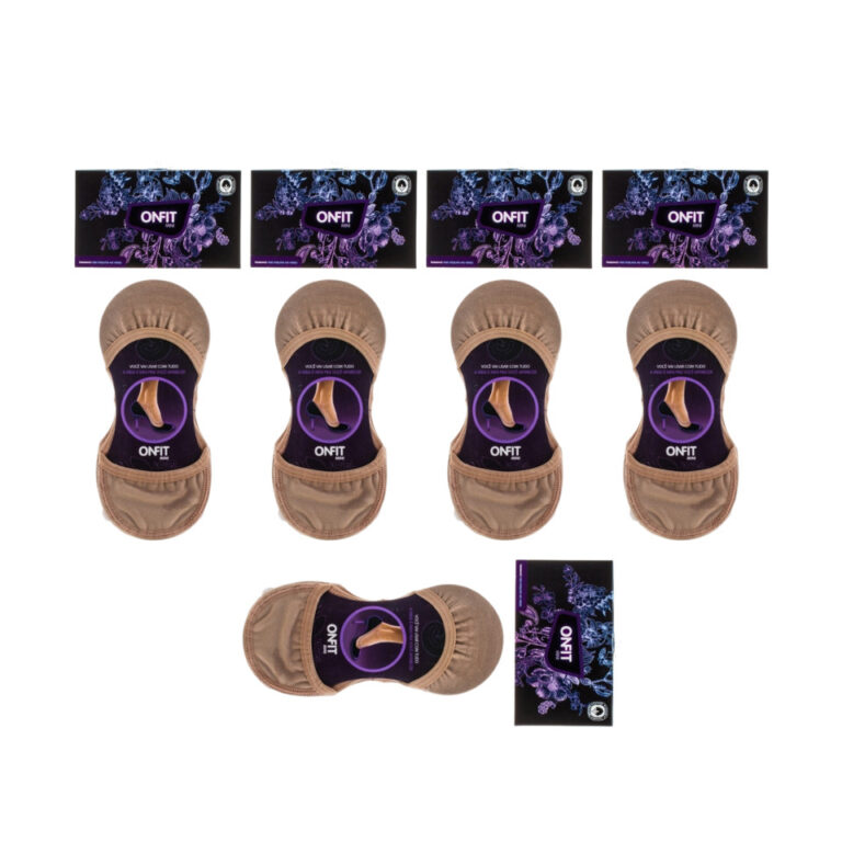 KIT MEIAS ONFIT MINI 5 PARES ALGODÃO NUDE BEGE TA