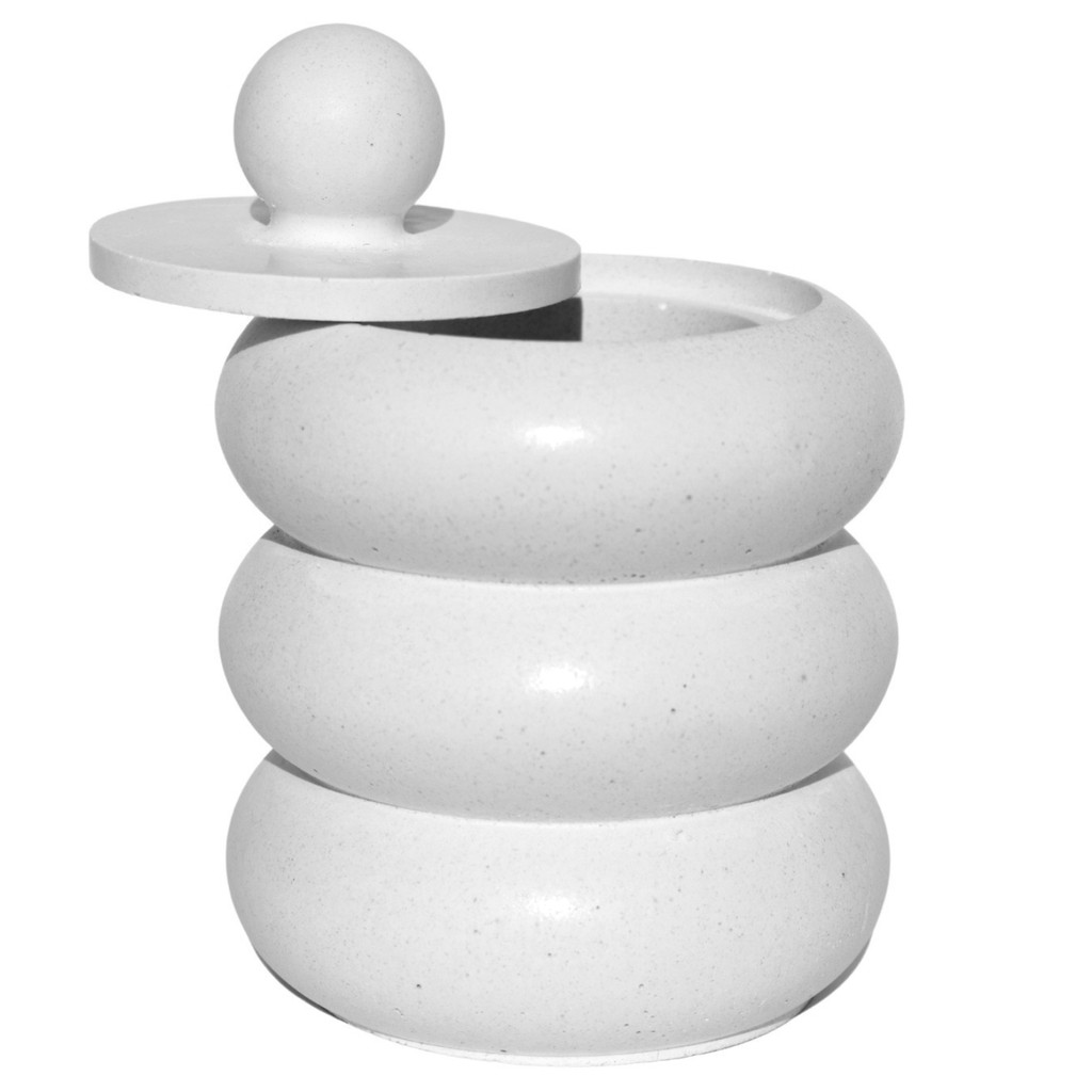 Porta Objetos Artesanal Mel Anéis 12x8cm Em Resina Mineral