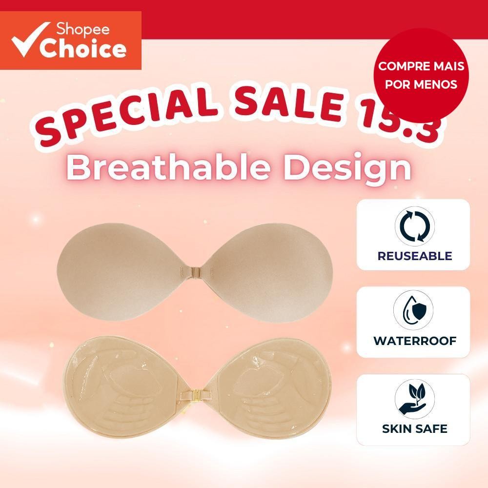 Sutiã Sem Alças Costura  Copa De Palma Reunida Para Peito Pequeno , Invisível Com Remendos De (Ab)