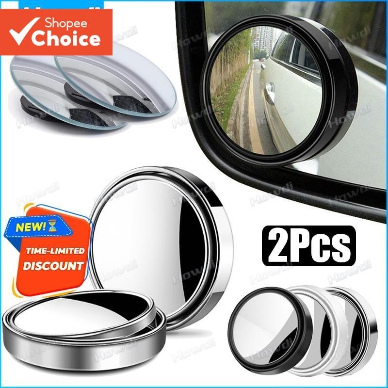2 Unidades HD Espelho De Ponto Cego De Carro De Vidro Auto Motocicleta 360 ° Grande Angular Ajustáve