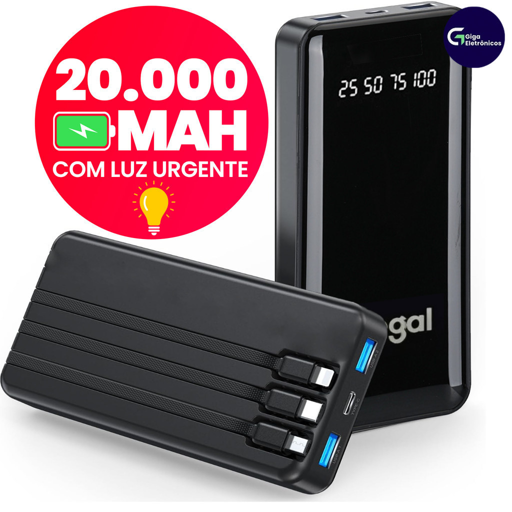 Bateria Externa Carregador Portátil Power Bank 10000 20000 mah Favo de Mel