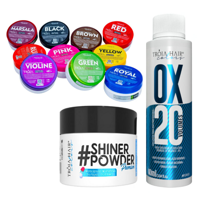 Pó Descolorante Premium 50g + Ox 90ml + Tróia Co
