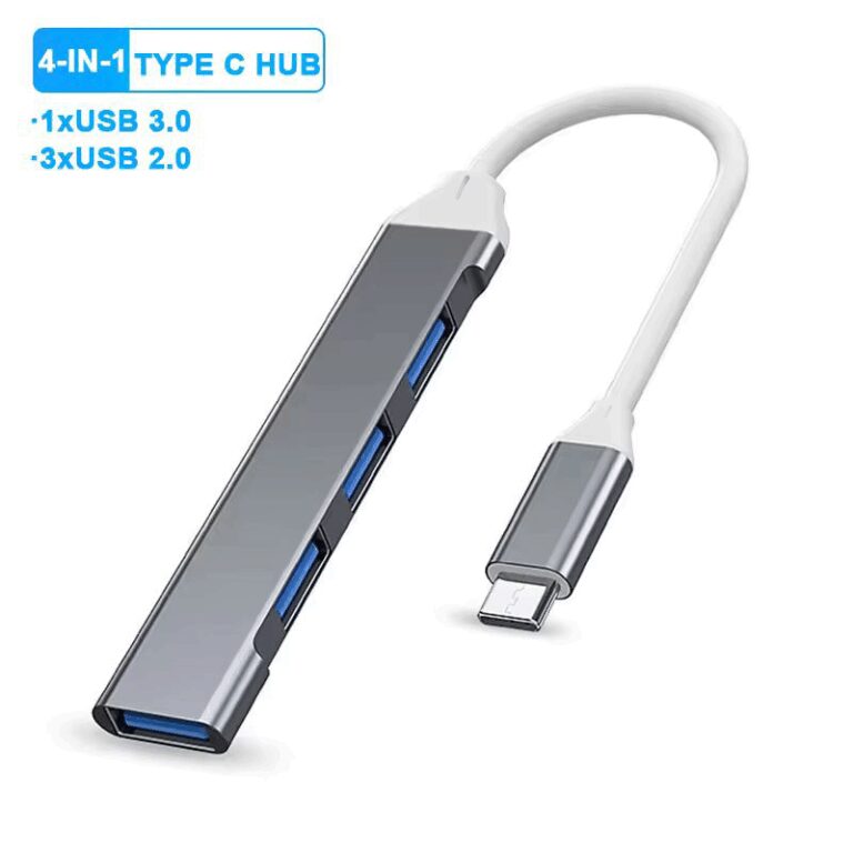 Tipo C HUB Porta USB 4 Em 1 Adaptador Multidivisor