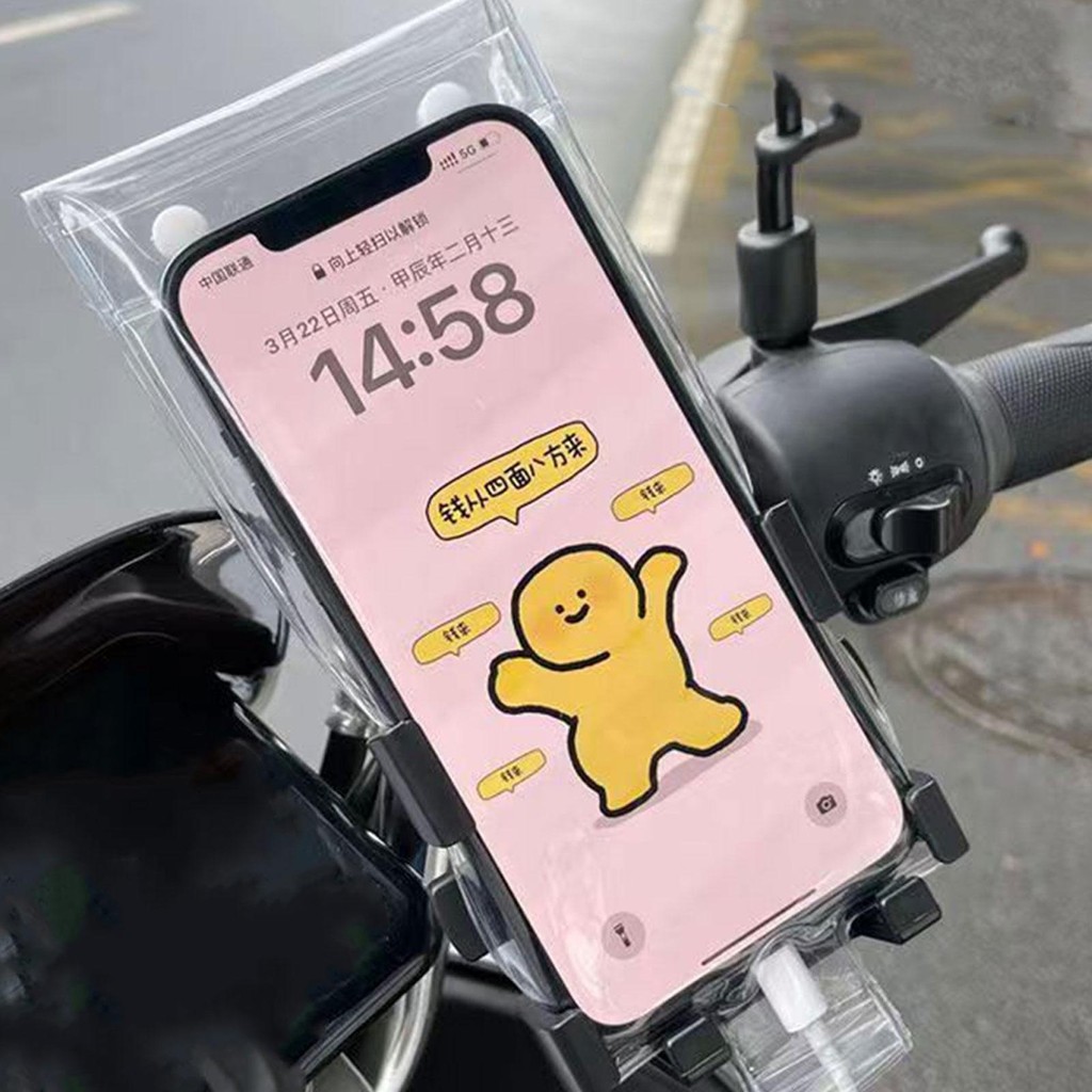 Suporte Do Telefone Da Motocicleta Saco Guiador À Prova Dwaterproof Água Claro Bolsa Capa De Chuva P
