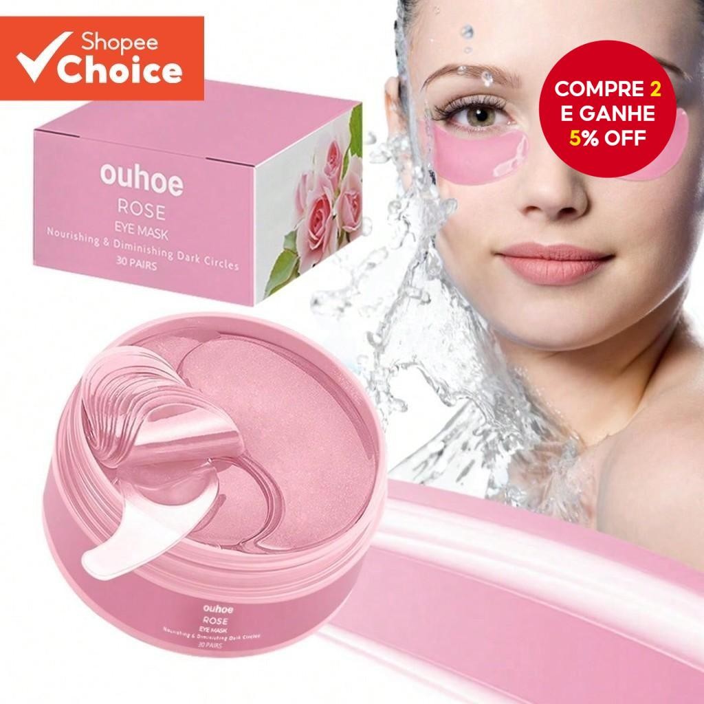 Máscara de Olhos Rosa para Iluminar Linhas Finais e Hidratar Pele