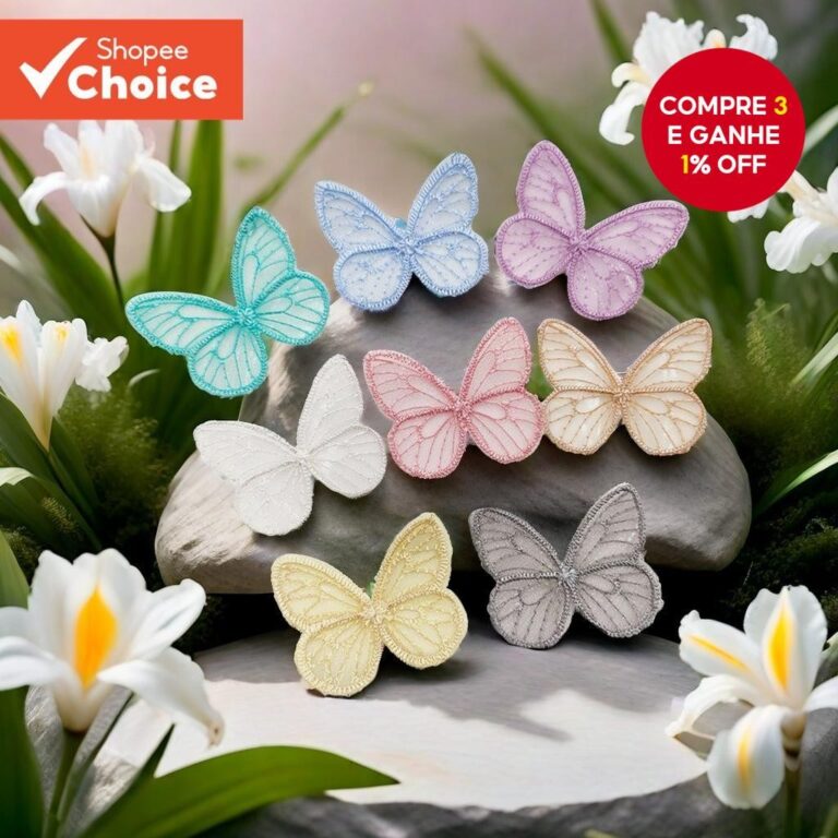 48 Peças 3.5×4.5cm Borboletas De Malha Borda