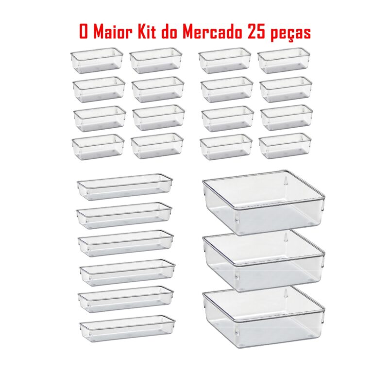 Kit 25 Organizador Multiuso Modular Gavetas Gelade