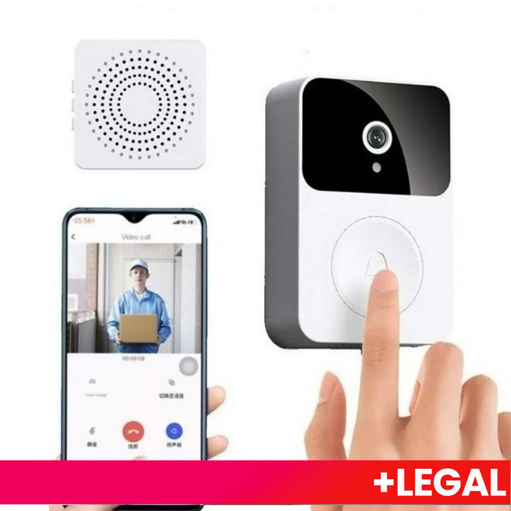 Campainha Wi-Fi Recarregável: Monitoramento 24h em HD na Palma da Mão. Inclui Acessórios de Instalaç